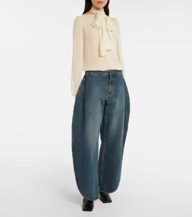 Alaïa Alaïa Sheer tie-neck blouse | Thumbnail 3
