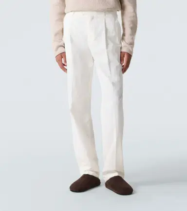 The Row Belamy cotton and cashmere straight pants | Thumbnail 4