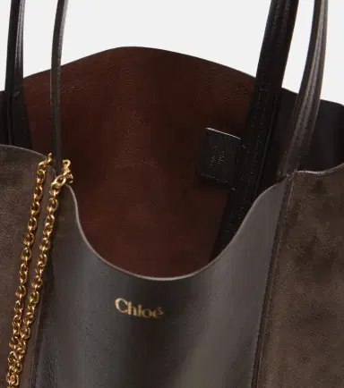 Chloé Chloé Chloé Spin leather and suede tote bag | Thumbnail 2 Chloé Chloé Chloé Spin leather and suede tote bag | Thumbnail 2
