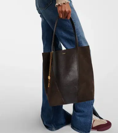 Chloé Chloé Chloé Spin leather and suede tote bag | Thumbnail 6 Chloé Chloé Chloé Spin leather and suede tote bag | Thumbnail 6
