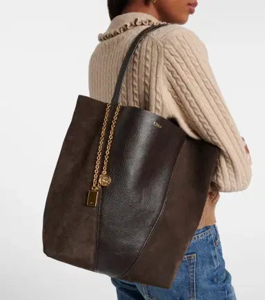 Chloé Chloé Chloé Spin leather and suede tote bag | Thumbnail 7 Chloé Chloé Chloé Spin leather and suede tote bag | Thumbnail 7