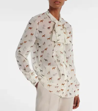 Gabriela Hearst Shildon tie-neck silk blouse | Thumbnail 4