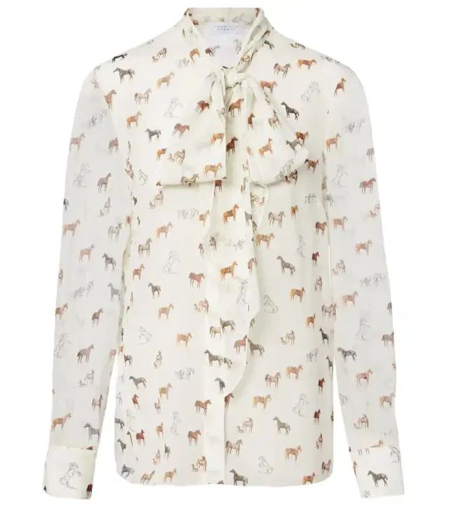 Gabriela Hearst Shildon tie-neck silk blouse