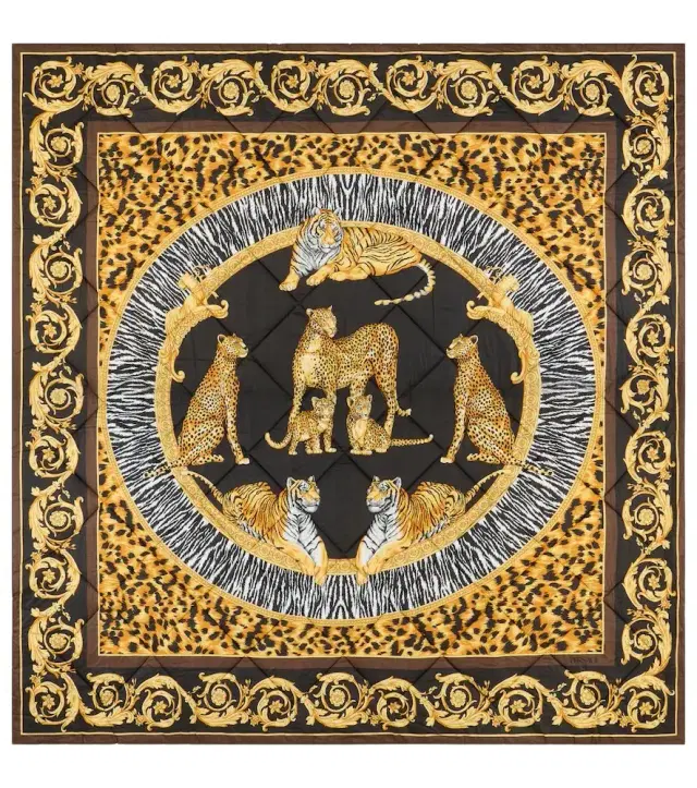 Versace Home Wild Cats cotton satin throw