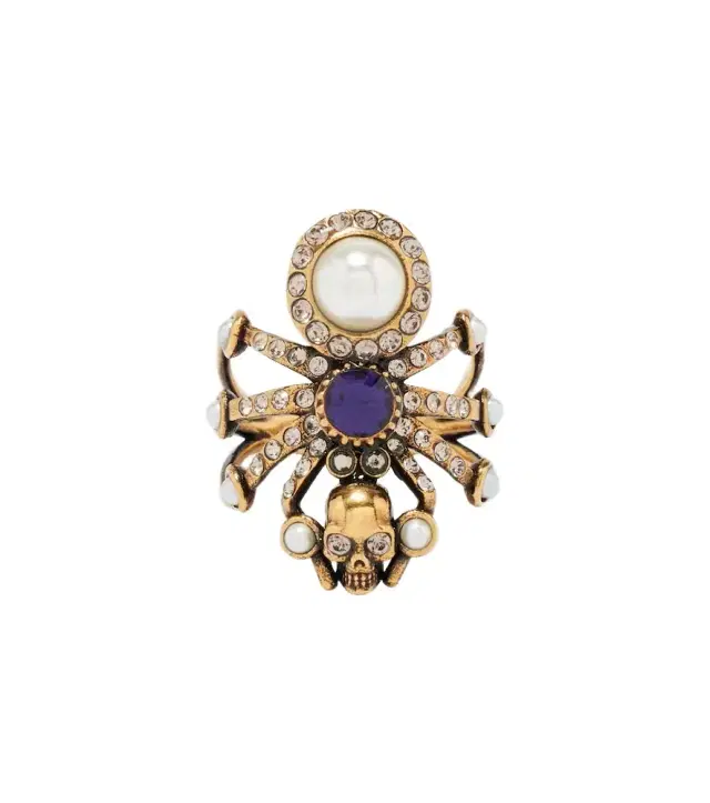 McQueen Spider embellished ring