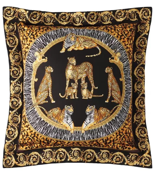 Versace Home Logo printed cotton satin cushion