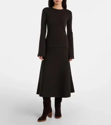 Gabriela Hearst Wool, silk, and cashmere midi skirt | Thumbnail 6