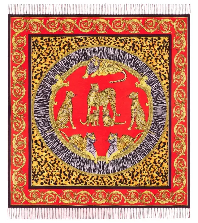 Versace Home Barocco printed wool blanket