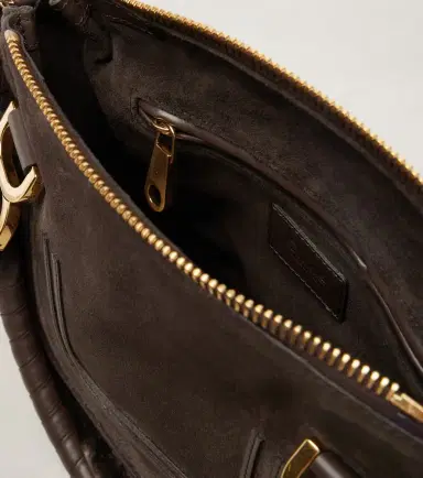 Chloé Chloé Marcie Small shearling-trimmed suede tote bag | Thumbnail 2 Chloé Chloé Marcie Small shearling-trimmed suede tote bag | Thumbnail 2