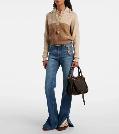 Chloé Chloé Marcie Small shearling-trimmed suede tote bag | Thumbnail 5 Chloé Chloé Marcie Small shearling-trimmed suede tote bag | Thumbnail 5