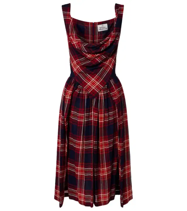 Vivienne Westwood Sunday tartan draped bustier dress