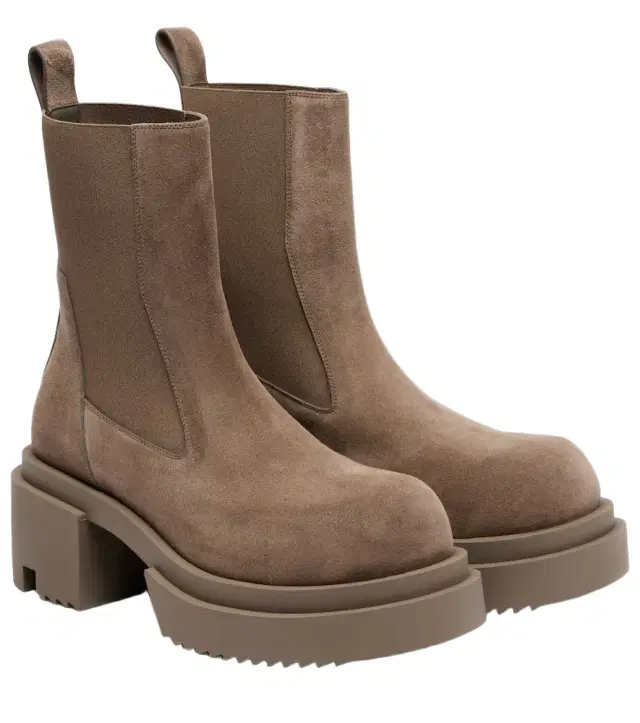 Rick Owens Beatle suede platform Chelsea boots
