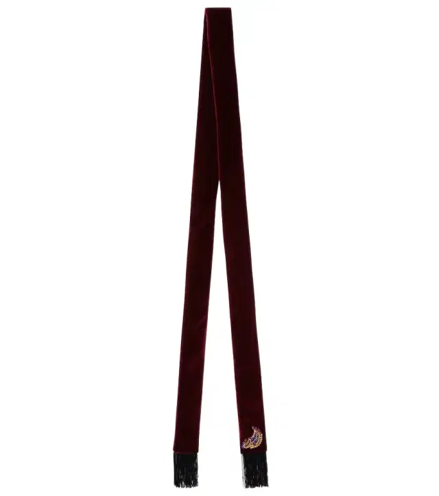 Etro Embellished paisley cotton velvet scarf