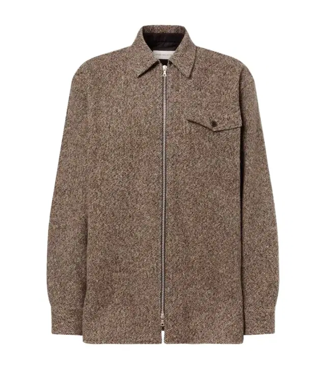 Dries Van Noten Wool and cotton-blend tweed overshirt