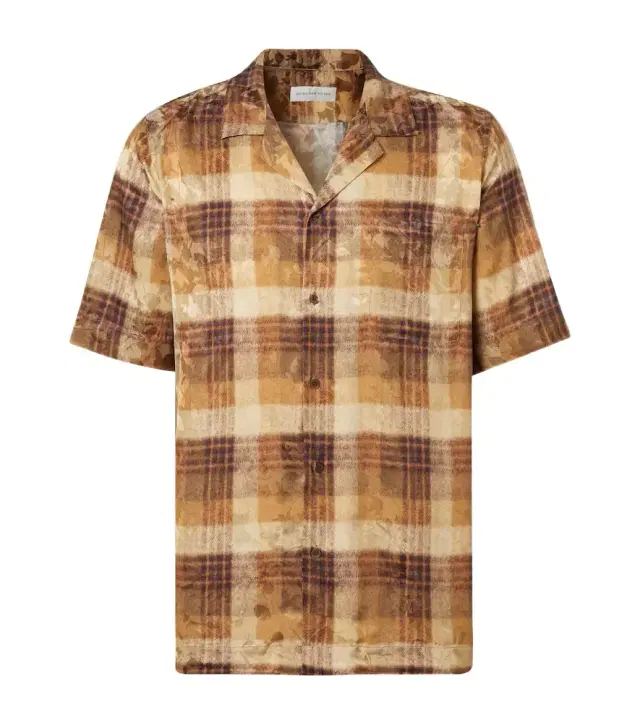 Dries Van Noten Checked jacquard bowling shirt