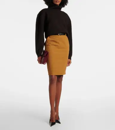 Saint Laurent Cotton pencil skirt | Thumbnail 3 Saint Laurent Cotton pencil skirt | Thumbnail 3