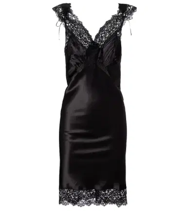 Saint Laurent Lace-trimmed silk satin slip dress | Thumbnail 1