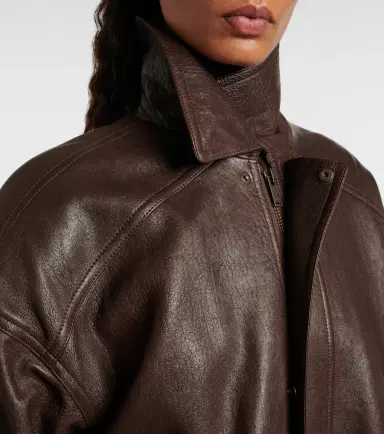 Saint Laurent Leather bomber jacket | Thumbnail 2