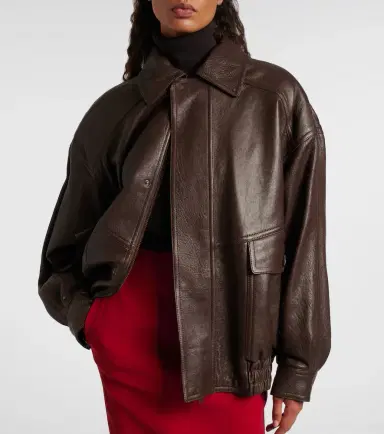 Saint Laurent Leather bomber jacket | Thumbnail 3