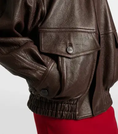 Saint Laurent Leather bomber jacket | Thumbnail 4