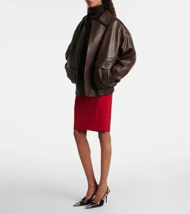 Saint Laurent Leather bomber jacket | Thumbnail 7