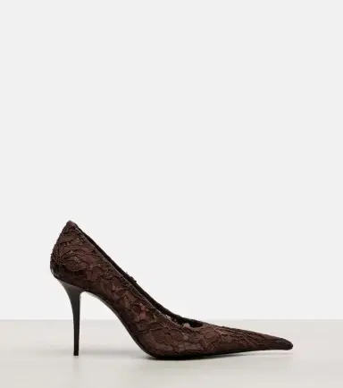 Saint Laurent Thierry 95 tulle lace pumps | Thumbnail 2