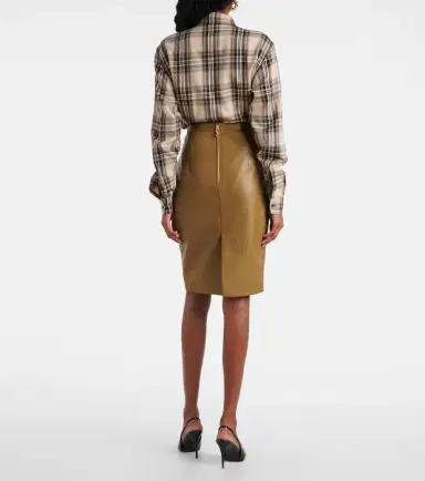 Saint Laurent Cassandre leather pencil skirt | Thumbnail 4