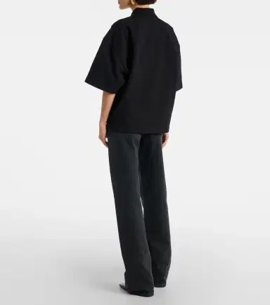 Saint Laurent Embroidered oversized cotton polo shirt | Thumbnail 3