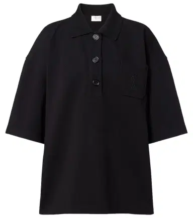 Saint Laurent Embroidered oversized cotton polo shirt | Thumbnail 1