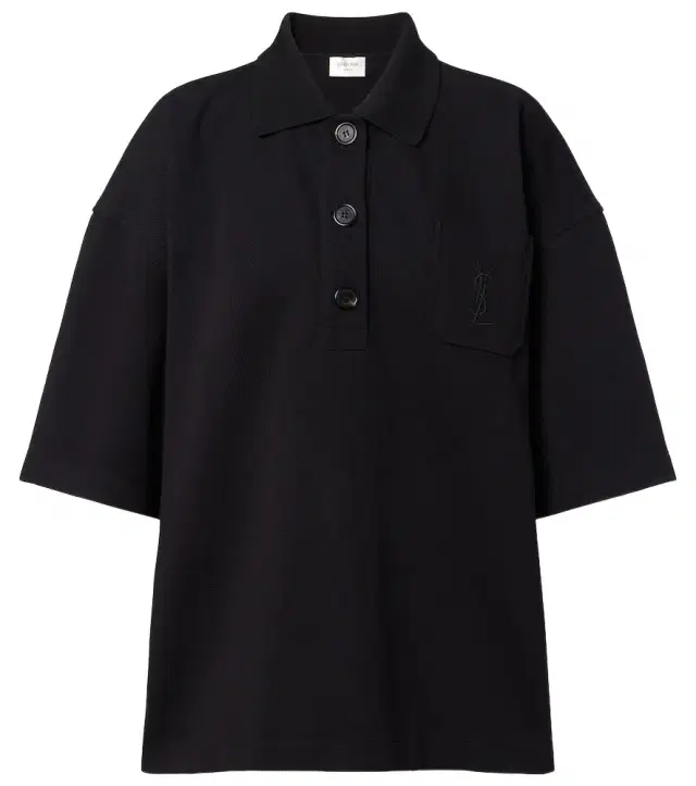 Embroidered oversized cotton polo shirt