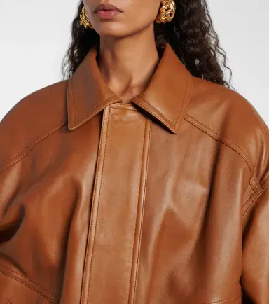 Saint Laurent Oversized leather bomber jacket | Thumbnail 3