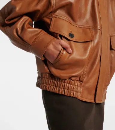 Saint Laurent Oversized leather bomber jacket | Thumbnail 5