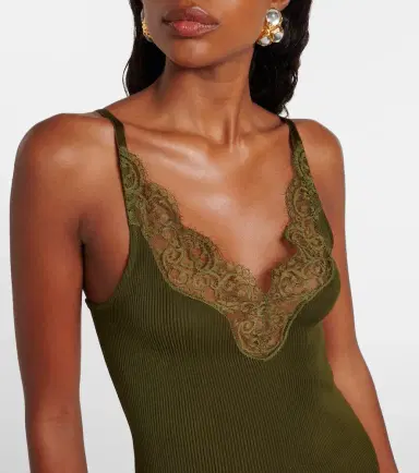 Saint Laurent Lace-trimmed silk jersey slip dress | Thumbnail 5