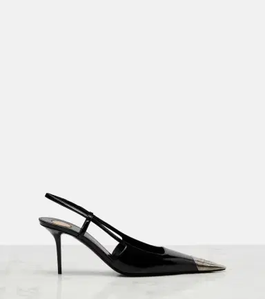 Saint Laurent Jeanne 75 leather slingback pumps | Thumbnail 3