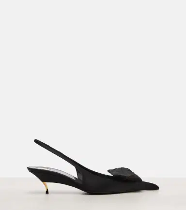Saint Laurent Dakota 50 crêpe satin slingback pumps | Thumbnail 2 Saint Laurent Dakota 50 crêpe satin slingback pumps | Thumbnail 2