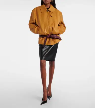 Saint Laurent Belted leather jacket | Thumbnail 4 Saint Laurent Belted leather jacket | Thumbnail 4