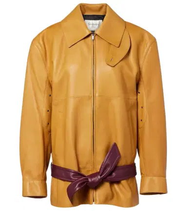 Saint Laurent Belted leather jacket | Thumbnail 1 Saint Laurent Belted leather jacket | Thumbnail 1