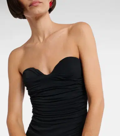 Magda Butrym Ruched asymmetric draped midi dress | Thumbnail 3