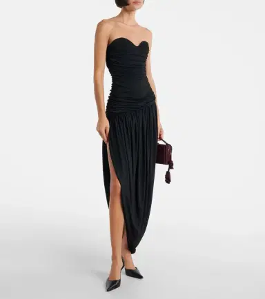 Magda Butrym Ruched asymmetric draped midi dress | Thumbnail 4