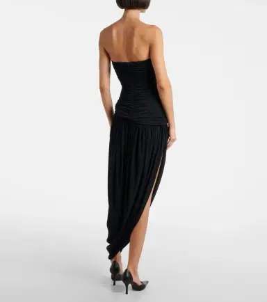 Magda Butrym Ruched asymmetric draped midi dress | Thumbnail 5