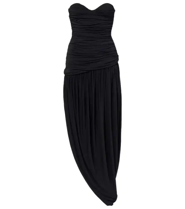 Magda Butrym Ruched asymmetric draped midi dress