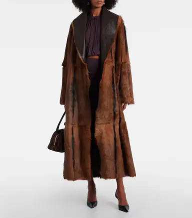 Magda Butrym Shearling-lined leather wrap coat | Thumbnail 3 Magda Butrym Shearling-lined leather wrap coat | Thumbnail 3
