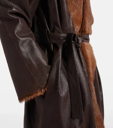 Magda Butrym Shearling-lined leather wrap coat | Thumbnail 5 Magda Butrym Shearling-lined leather wrap coat | Thumbnail 5