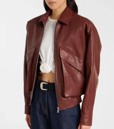 Magda Butrym Leather bomber jacket | Thumbnail 3 Magda Butrym Leather bomber jacket | Thumbnail 3