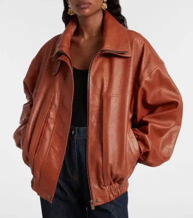 Magda Butrym Leather blouson jacket | Thumbnail 3 Magda Butrym Leather blouson jacket | Thumbnail 3