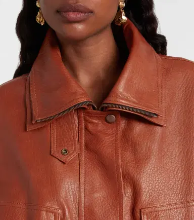 Magda Butrym Leather blouson jacket | Thumbnail 7 Magda Butrym Leather blouson jacket | Thumbnail 7