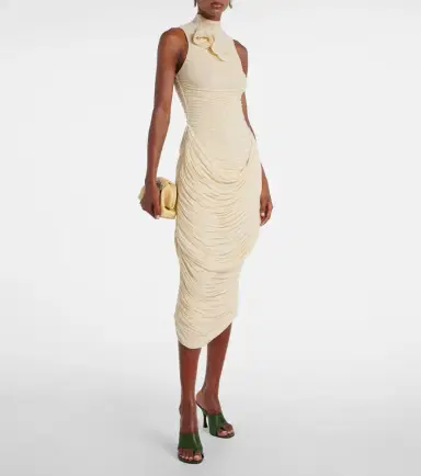 Magda Butrym Floral-appliqué draped ruched gown | Thumbnail 4