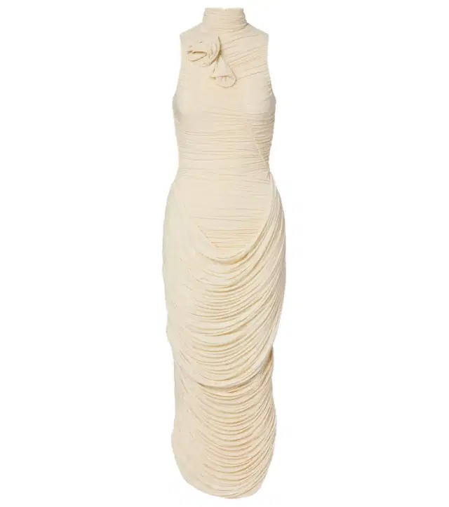 Magda Butrym Floral-appliqué draped ruched gown