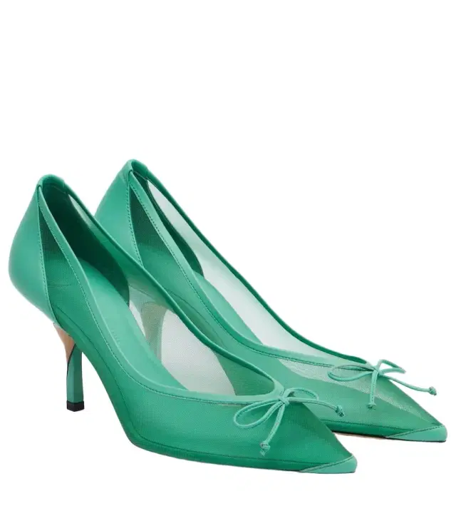 Jacquemus Tourni 80 leather-trimmed mesh pumps