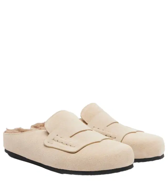 Jacquemus Shearling-lined suede mules